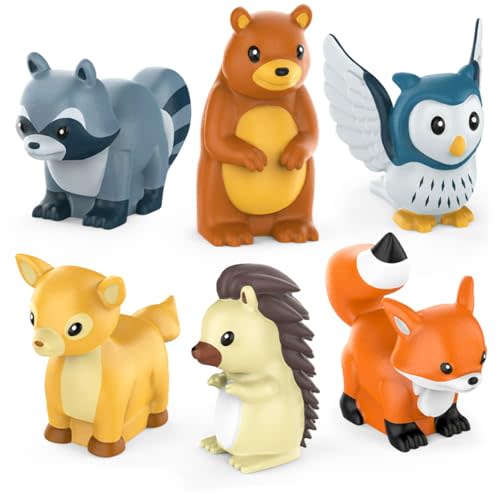 Tub Works® Woodland Animals Watertight Baby Bath Toys, 6 Pack | Sealed, No Hole Bath Toys Design Keeps Moisture Out | Soft, Squeezable & Float on Water | Easy-Grip Toddler Bath Toy Set for Kids Bath