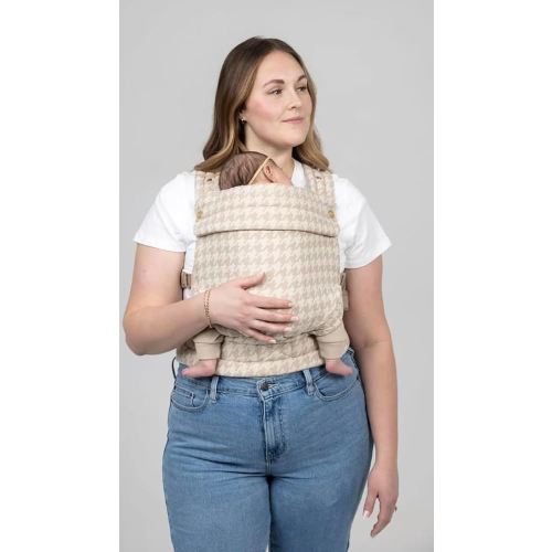 Mabē Monarch Ergonomic Baby Carrier – Premium Cotton Soft Structured Newborn to Toddler Carrier with Hip-Healthy Design, 3 Carry Positions (7-35lbs), Lightweight & Breathable, (Houndstooth)