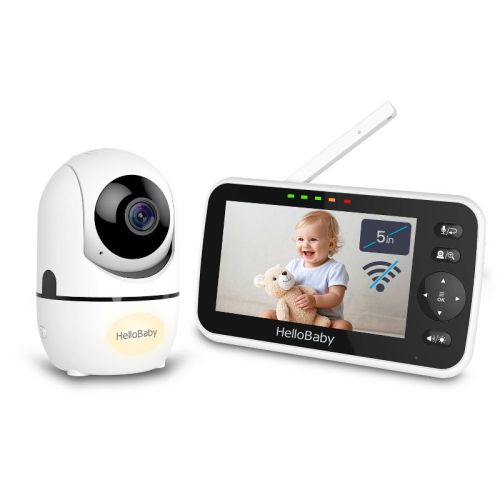 HelloBaby 5" 720P HD Video Baby Monitor with Remote Pan-Tilt-Zoon (HB6589L) - White