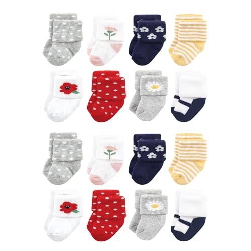 Hudson Baby Unisex Baby Cotton Rich Baby Terry Socks 16-Pack