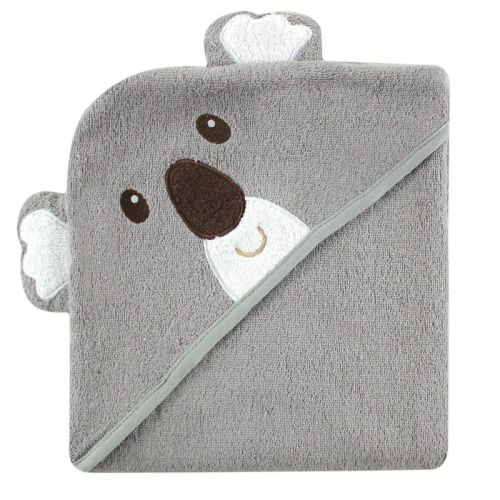 Luvable Friends Baby Unisex Cotton Animal Face Hooded Towel, Koala, One Size