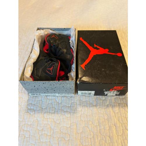 1993 Nike Baby Jordan VII Black Trured Retro Infant Shoes Size 2 With Box