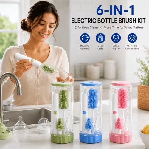 6 in 1 electric bottle cleaner brush set power scrubber auto - Temu