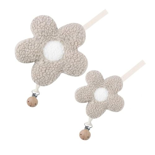 Baby Daisy Pacifier Holder,Light and Soft Dummy Holder Handmade 2 Pack, Decor for Nursing Kids Room