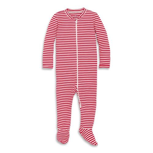 Primary Kids Baby Organic Zip Footie In Stripe