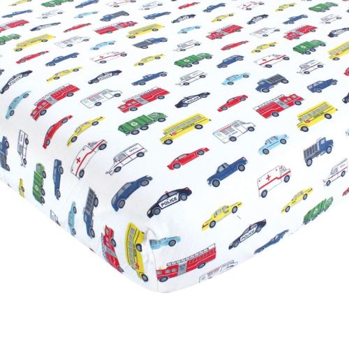 Hudson Baby Cotton Fitted Crib Sheet, Going Places, One Size