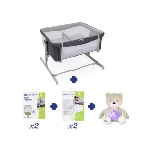 Chicco Next2Me Twin Bundle in Grey