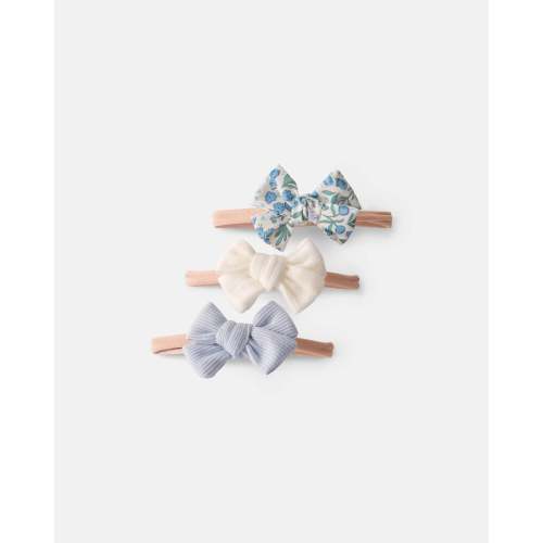 Baby Girl 3-Pack Bow Headbands - Blue