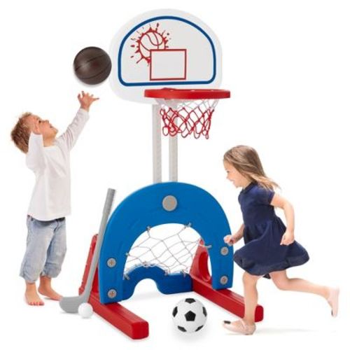 Best Choice Products Toddler Basketball Hoop 3-in-1 Sport Center Adjustable Indoor/Outdoor Playset - White with Golf