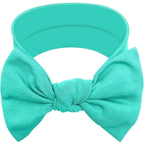 BABYGIZ Baby Girl Headbands-Infant,Toddler Cotton Handmade Hairbands with Bows Child Hair Accessories (Turquoise Blue)