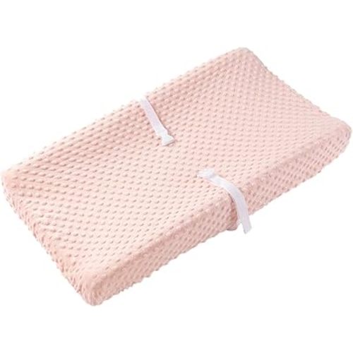 Baby Changing Pad Cover, Super Soft Minky Dot Diaper Changing Table Covers for Baby Girls and Boys, Ultra Comfortable, Safe for Babies, Fit 32"/34'' x 16" Pad (Coral Pink)