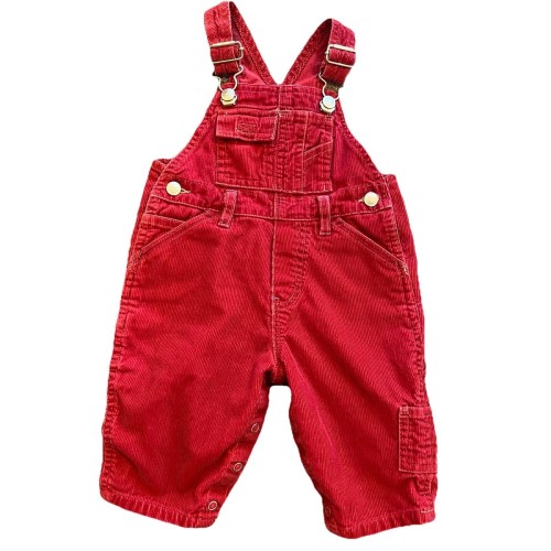 Vintage  Baby Gap Red Corduroy Overalls  3-6Months 90s/Y2K