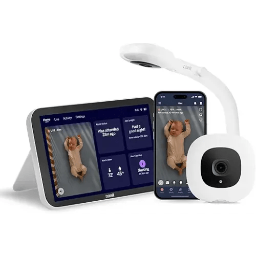 Nanit Smart Baby Monitor System with Floor Stand & 8" Display Screen - Crystal-Clear Video, Real-Time Notifications, Sleep Insights - Baby Must Have for Parents
