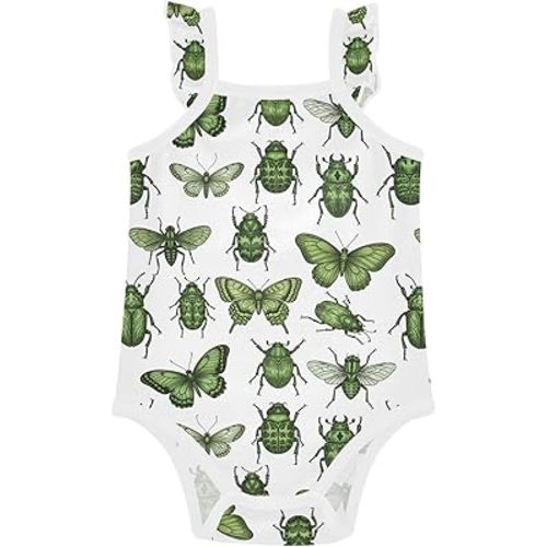 Baby Girls Bodysuit Summer Ruffle Sleeveless Rompers One Piece Cotton Clothes Outfits for Newborn Infant 0-24 Months