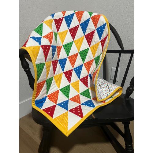 New, Handmade Baby Quilt,Boy or Girl, Primary Colors-28”x36”