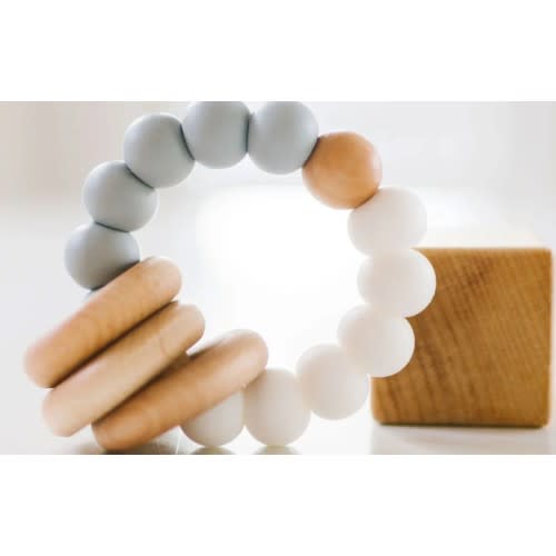Silicone + Wood Teether Ring