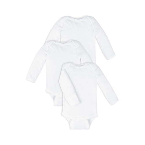 Little Star Organic Baby Unisex 3 Pk Long Sleeve Mitten Cuff Bodysuits, Size Preemie-24 Months