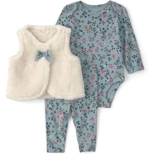 Carter's Baby Girls' 3-piece Bodysuit Pant Sets