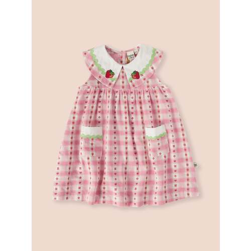 Lucy Collared Pink Gingham Dress for Kids | Very Berry Collection - Goldie + Ace