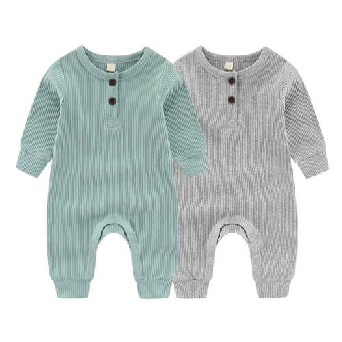 Falianni Fashion Solid Unisex Baby Boy Girl Rompers 2 Pack Long Sleeve Jumpsuits Infants Clothes Outfits