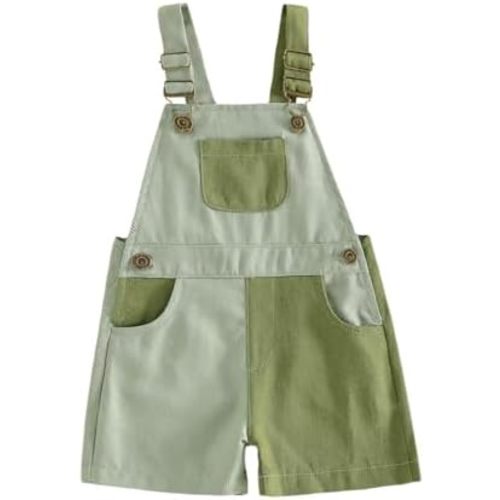 Fernvia Toddler Kids Baby Girl Boy Contrast Color Overalls Shorts Clothes 2T 3T 4T Adjustble Shoulder Strap Jumpsuit Workwear