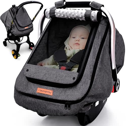 Waterproof Baby Stoller Bunting Bags Winter Carseat Canopies Cover to Protect Baby from Cold Wind, Super Warm Plush Fleece Baby Carrier Cover for Infant Boys Girls, Keeps Babies Warm and Cozy