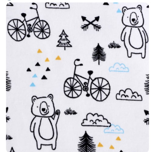 Bears And Bicycle Cotton Wearable Baby Blanket - small