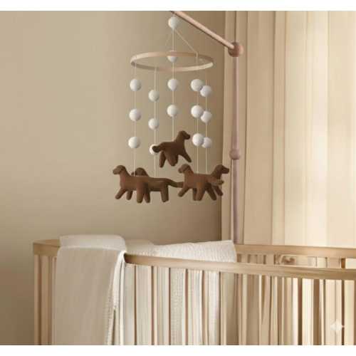 Chocolate Lab Baby Mobile: Custom Colors, Felt Puppy Nursery Decor