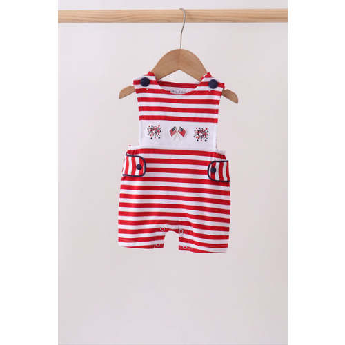 Red stripe flag fireworks embroidery jonjon