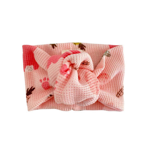 Organic Waffle Turban Headband, Cottontail Pink