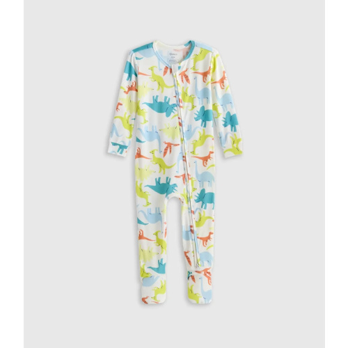 Bamboo Footie Pajama - Baby in Colorful Dinos