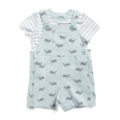Newborn Boys 2pc Tee And Whale Knit Shortalls Set | Baby Boys (0-24m) | Marshalls