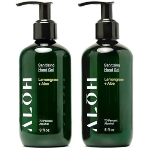 ALŌH Hand Sanitizer Gel 2-Pack, Lemongrass + Aloe, 70% Alcohol
