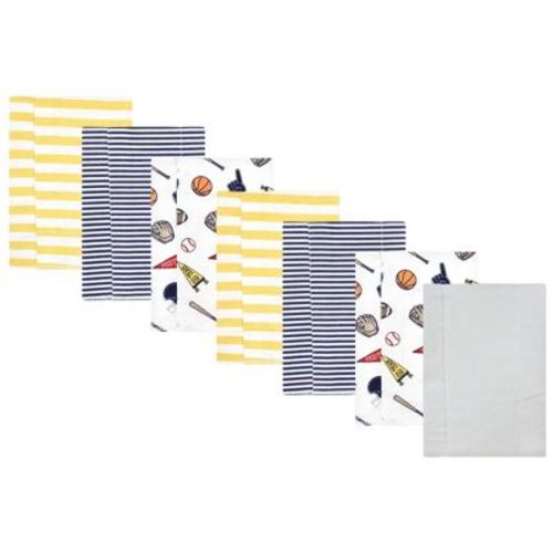 Luvable Friends Hudson Baby Cotton Poly Flannel Burp Cloths 7pk, Sports