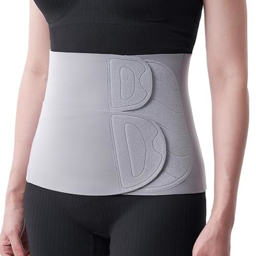 Momcozy Ergowrap Postpartum Belly Band for C-Section Recovery and Vaginal Birth, Abdominal Binder with 3D Lifting & Ergonomic Back Support, Seamless Belly Wrap Shapewear for Post Surgery Recovery