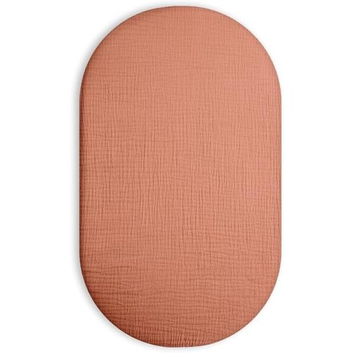 Bassinet Sheet for Baby Boy and Girl, Fitted Sheets for Rectangle, Oval, Hourglass Bassinet Mattress, Muslin Moses Basket Sheets with Neutral Style (Brick)