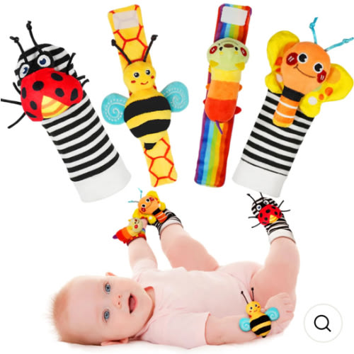 Garden Bug Baby Rattle Socks & Wrist Rattles Set – Smart Kids Planet