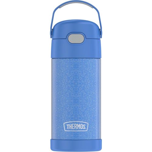 THERMOS FUNTAINER Water Bottle with Straw - 12 Ounce - Kids Stainless Steel Vacuum Insulated Water Bottle with Lid, Glitter Periwinkle