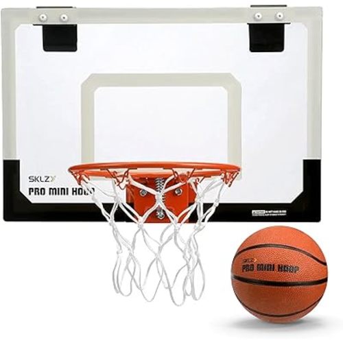 SKLZ Pro Mini Indoor Basketball Hoop - Over The Door – Portable - Great For Home, Dorms, Offices, and Gifts