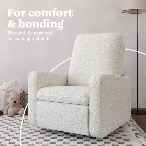 Graco Teddi Power Recliner Swivel Glider (Ivory Boucle) – Electronic Power Recline, USB-A & USB-C Charger, Premium Cushioning & Comfort