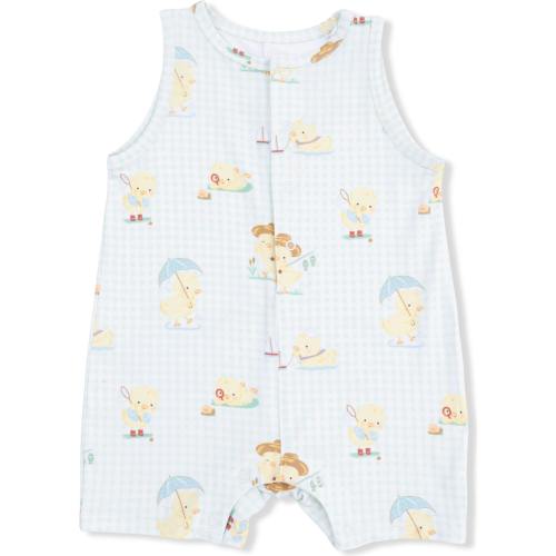 Vintage Spring Ducklings Green - Sleeveless Shortie Romper