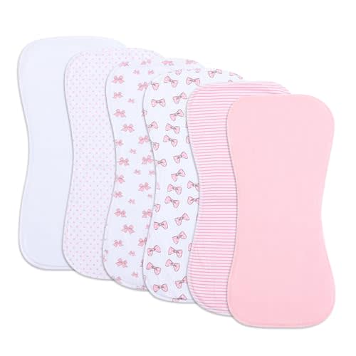 6 Pack Cotton Baby Burp Cloths Extra Absorbent Soft for Baby Boys and Girls