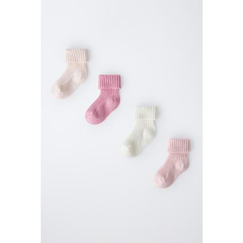 FOUR-PACK OF SOCKS IN VARIOUS COLORS - Pink | ZARA United States