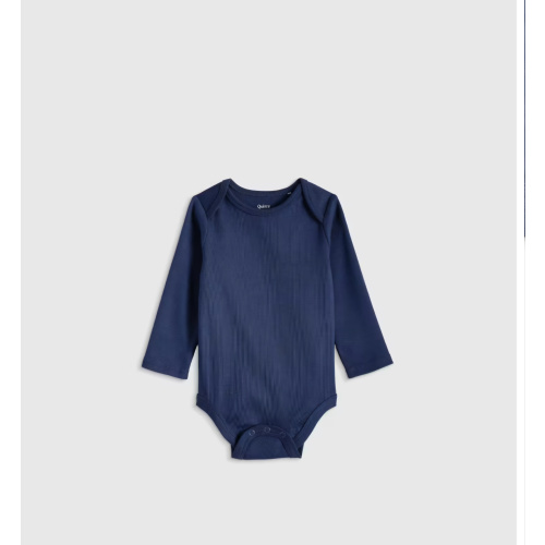 100% Organic Cotton Long Sleeve Bodysuit - Baby in Navy
