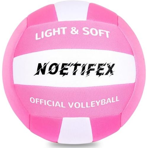 Soft Volleyball-Super Soft Fabric Light Volleyball for Indoor Practice Safe and Quiet Kids Youth Beginners House Yard Training Practice Games(Deflated)