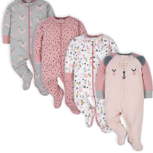 Gerber Paquete de 4 mamelucos Sleep 'N Play para bebés