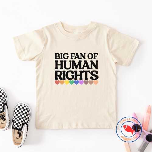 Big Fan of Human Rights Toddler TShirt, Raise Them Kind, Create a Kinder World, Future Feminist Shirt, Future Democrat Vote, Liberal Kids
