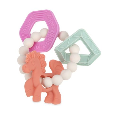 Nuby Chewy Charms Silicone Teether Ring Unicorn
