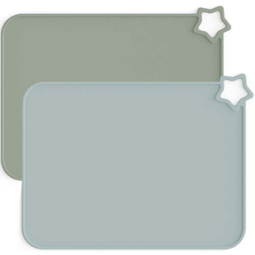 Moonkie Silicone Placemats for Baby & Kid, Stain-Proof Non-Slip Toddler Food Mats Eating Table Mat with 2 Packs