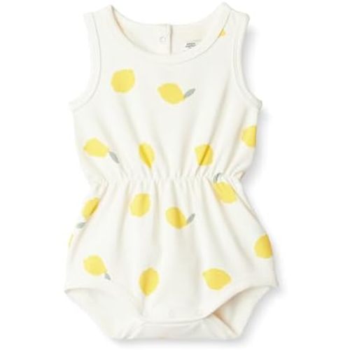 Amazon Essentials x Sofia Grainge Baby Girls' Lightweight French Terry Sleeveless Shorts Romper